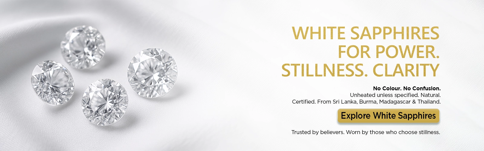 White Sapphires for Power. Stillness. Clarity copy